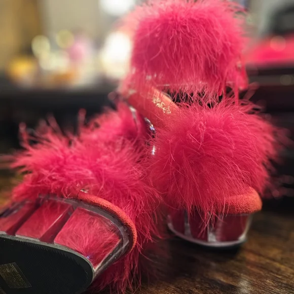 Never Worn Feathered Pleaser boots - Picture 2 of 11